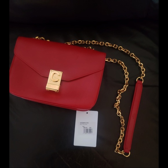 Celine Medium C bag in Red Shiny Calfskin - Picture 4 of 6